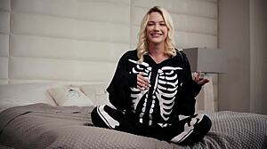 Kenna James moans as boyfriend Nathan pulls hair fucking her hard sideways