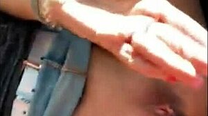 amazing blonde fingers pussy to orgasm in car! 🔥 more at mydate2020 tumblr... 😈