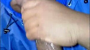 Masked Curvy Lady Sucks Monster BBC Wet, Spits Cum in Homemade POV Handjob.