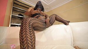 ebony babe's big boobs get wild handling!!