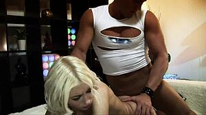 Harmony Hex Fucked Sore with Cum on Tits in Fishnets