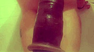 Mostevie rides big black toy as mistress films homemade session