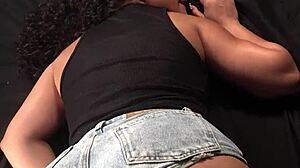 too much heat from candle on big ass leads to intense licking orgasm