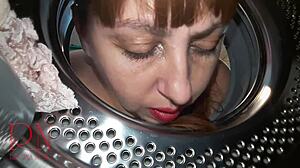 adorable fat housewife maid dominated fucked hard in washing machine