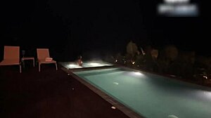mysterious late-night poolside passion with seductive latina neighbor