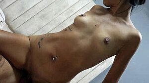 I can't resist pounding my stepdaughter Karol's tight pussy the best way on the bed.