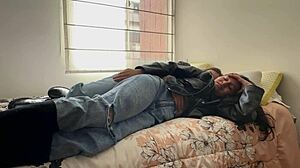 two colombian lesbians fuck leather jackets boots tribbing pov homemade