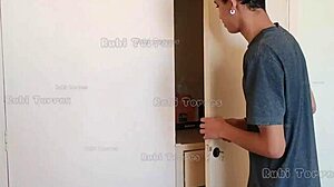 i caught stepbro sniffing my panties and punished him with my pussy