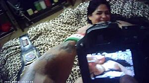 Italian bombshell milf's tight pussy pounds machine backstage first time