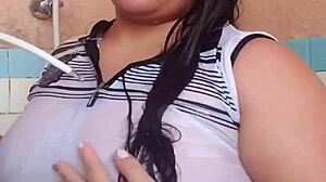 he loves watching my wet arm in the bath bra on part two