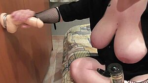 Latina Wife with Huge Natural Tits Oils Up Big Ass for Wet Pussy Dildo Orgasm.