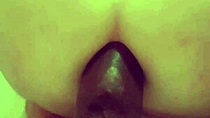 Mostevie rides big black toy as mistress films homemade session