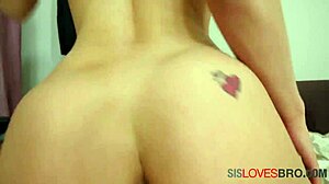 Dude blackmail totally works on my dumb stepsis lana rhoades she rides big black cock in garage