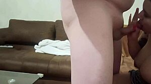 titsjob deepthroats old man's throbbing cock hard