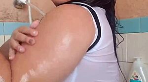 he loves watching my wet arm in the bath bra on part two