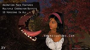 Werewolf Monster Cock Swallows Barefoot Cocktail Waitress Feet