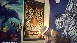 Italian bombshell milf's tight pussy pounds machine backstage first time