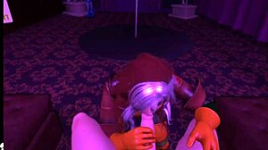 Rogue's Caring Tease In Purple Dream VR Bunny Cosplay Game