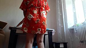 GF'S MOM STRAPON FUCKS ME LOUD WHILE SHE SHOPS!