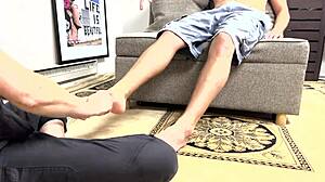 asmr relaxing foot massage fetish closeup