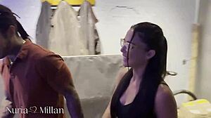 Latina Brunette Threesome Doggystyle Deepthroat Cumswap Photoshoot Sloppy