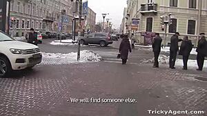 tricky agent fools rose into shaved pussy casting cumshot fuck