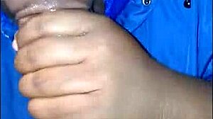 Masked Curvy Lady Sucks Monster BBC Wet, Spits Cum in Homemade POV Handjob.