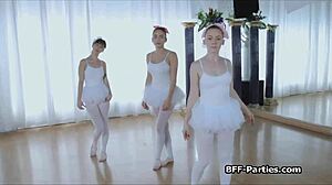ballerinas deepthroat instructors thick cock in wild group blowbang!