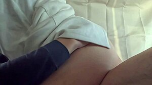 Slender 38-year-old married japanese bride's early morning car sex on vacation