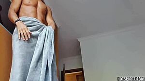 muscular latino studs monster cock pounds fleshlight by window cums hard