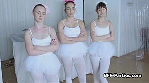 ballerinas deepthroat instructors thick cock in wild group blowbang!