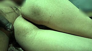 indian wife bends for my anal finger assplay in kitchen