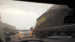 i picked up shaved teen hitchhiker fucked her ass anal in car