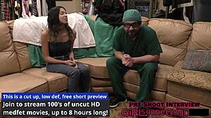 DOCTOR ARIA NICOLE AND DOCTOR TAMPA FITTING TIGHT GLOVES CLOSE-UP