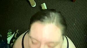 took the curvy snow bunny next door for some deepthroat training on my monster bbc and she slurped it sloppy submissive style