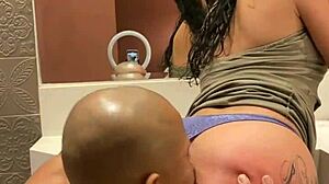 gabi flores, 18yo latina, sits deep on big black cock?