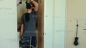 i caught stepbro sniffing my panties and punished him with my pussy