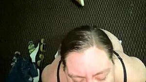 took the curvy snow bunny next door for some deepthroat training on my monster bbc and she slurped it sloppy submissive style