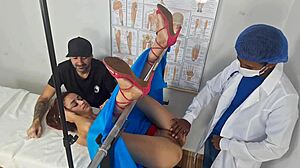 Redhead Wife Inseminated By Hung Doctor Behind Cuckold Hubby In Outdoor Uniform Kink
