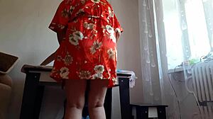 GF'S MOM STRAPON FUCKS ME LOUD WHILE SHE SHOPS!