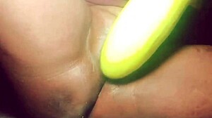 Village wife shoves bottle gourd deep into shaved pussy part 1