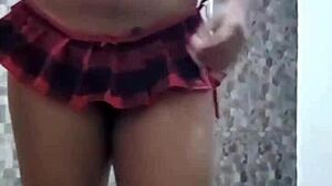 hey this sexy married tattooed babe strips her miniskirt pov 😍 sensual amateur tease 🔥💋