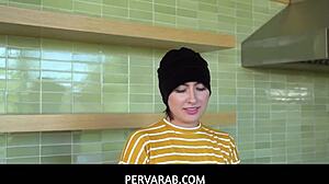 pervarab dives into angeline red's wet teen pussy with deepthroat handjob fantasy