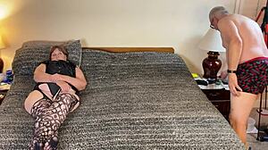 Granny Darke stuffs multiple dildos deep while sucking and licking to massive orgasm close-up