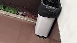 Public Toilet Solo Handjob with Small Cock Masturbation Thrill