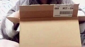 Wet Chubby Babe Unboxes Anal Toys For Big Natural Tits Play