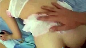 beautiful amateur wife spreads shaved pussy wide for monster cock anal pounding in homemade pov sex tape