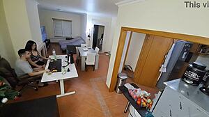 Pierced Nipple Maid in Flip Flops Rides to Creampie Cumshot