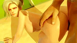 Mercy bares her big ass and pussy on nude beach holiday, craving monster cock orgasm