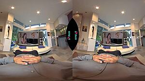 vrhush stuffs petite babysitter riley reid's tight pierced pussy cowgirl cumshot